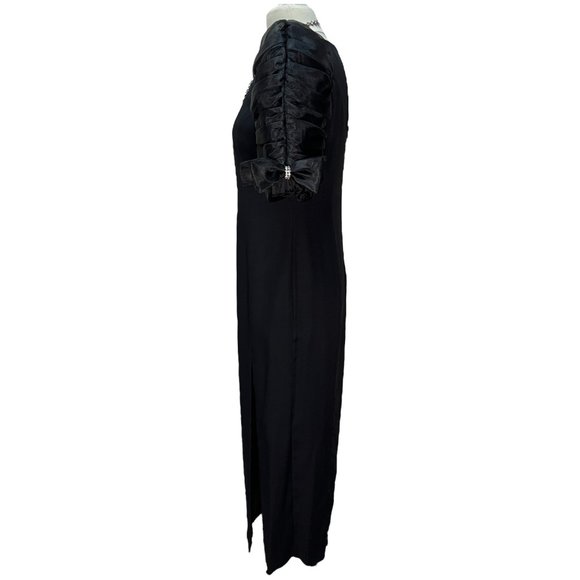 Black vintage 80s full length dress - Picture 3 of 6